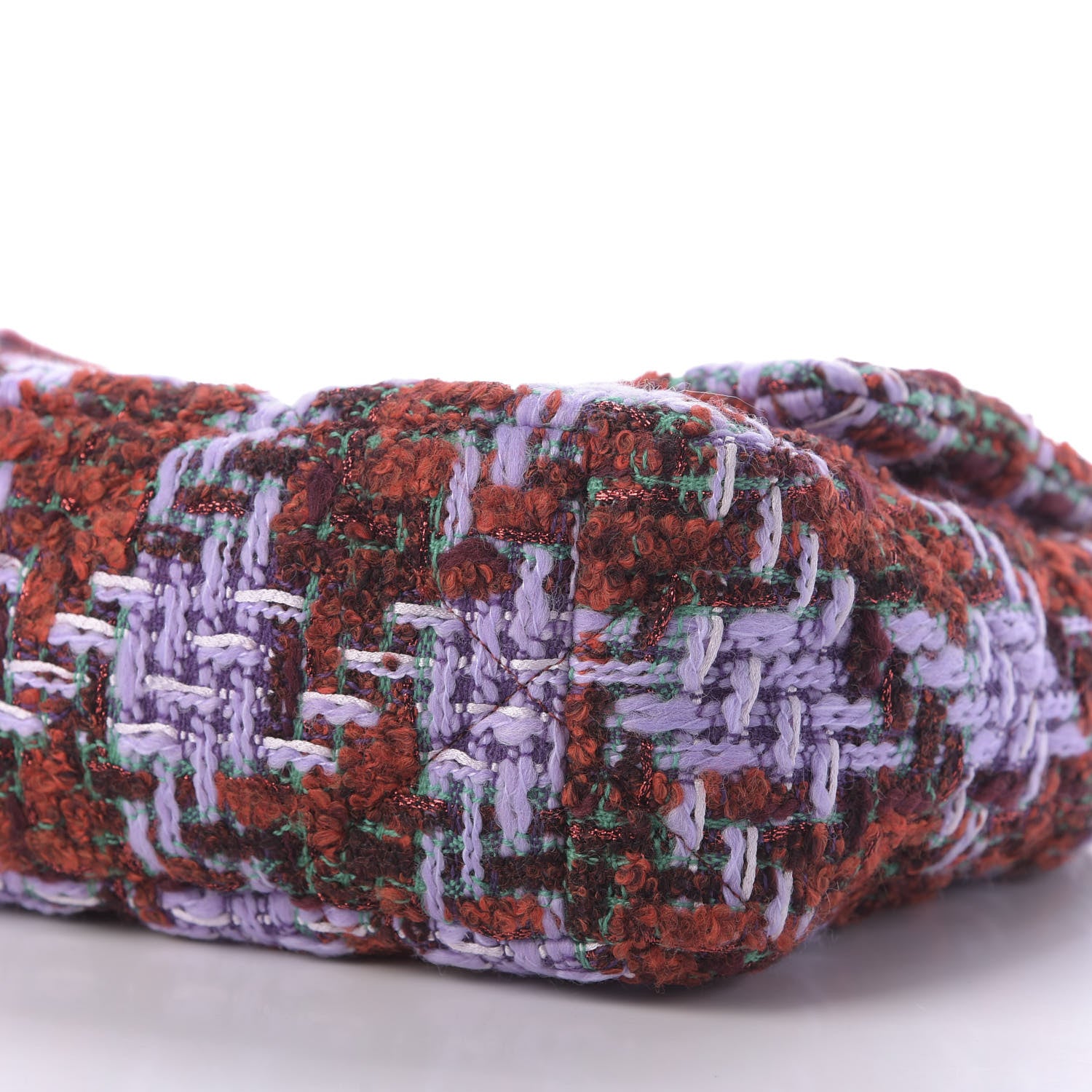 Chanel Tweed Quilted Large 19 Flap Red Purple Green 7 of 10