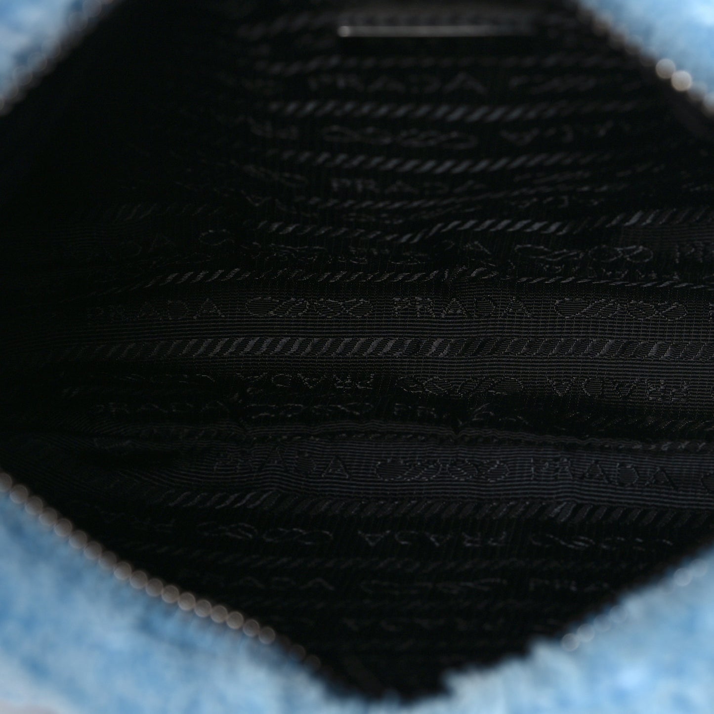 Terry Cloth Mini Re-Edition 2000 Bag Celeste Black