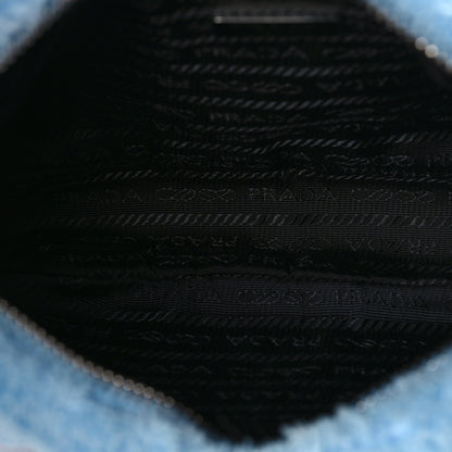 Prada Terry Cloth Mini Re-Edition 2000 Bag Celeste Black 5 of 9