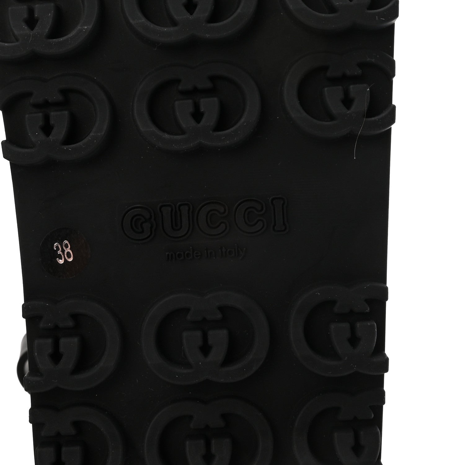 Gucci Soft Rubber Horsebit Touch Womens Strapped Sandals 38 Black 7 of 9
