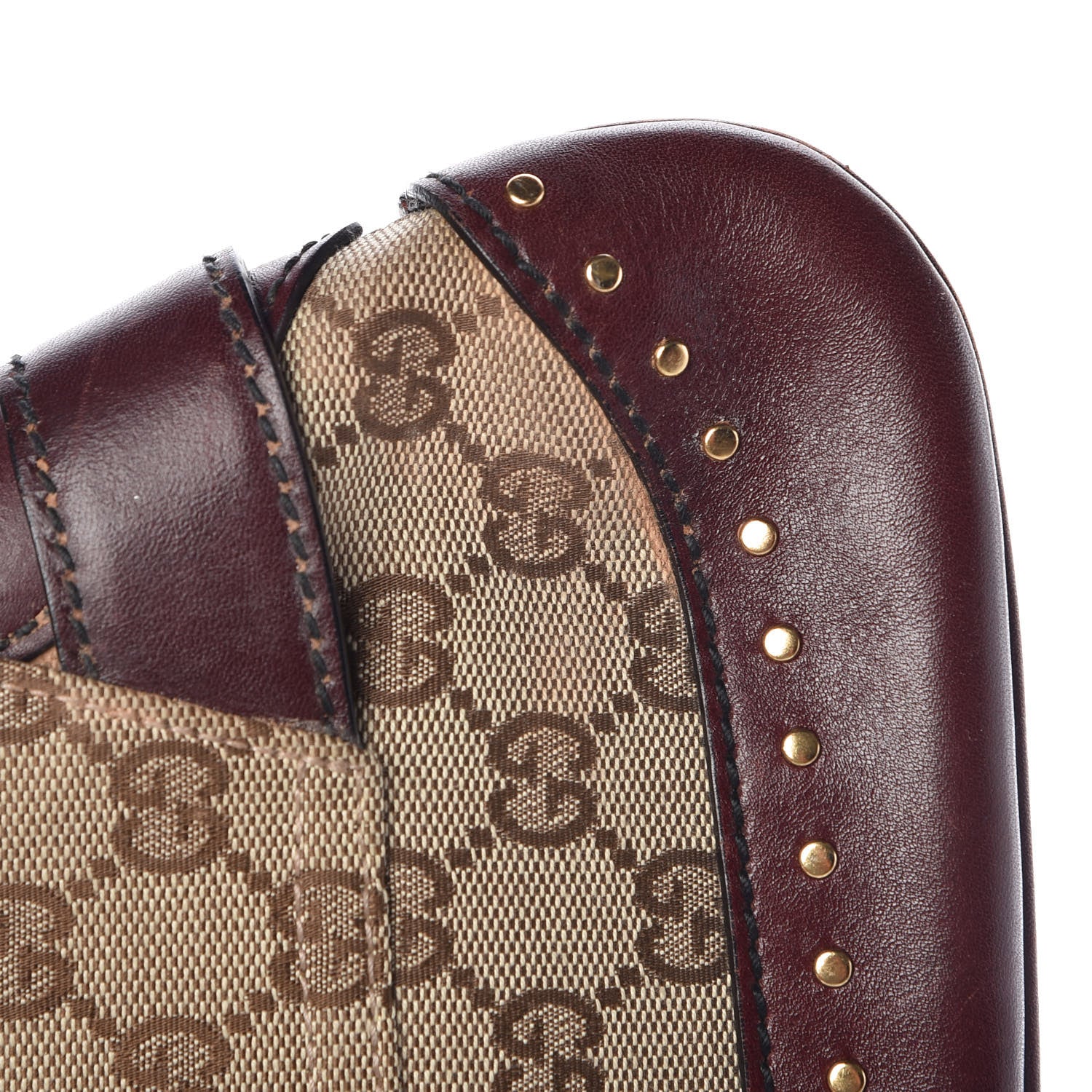 Gucci Monogram Studded Large Horsebit Clutch Bordeaux 11 of 11