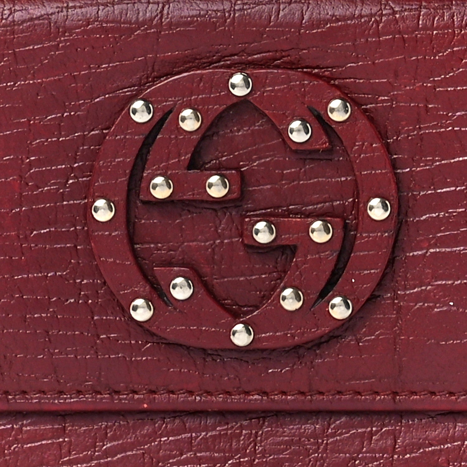 Gucci Calfskin Studded Soho Continental Wallet Red 10 of 13