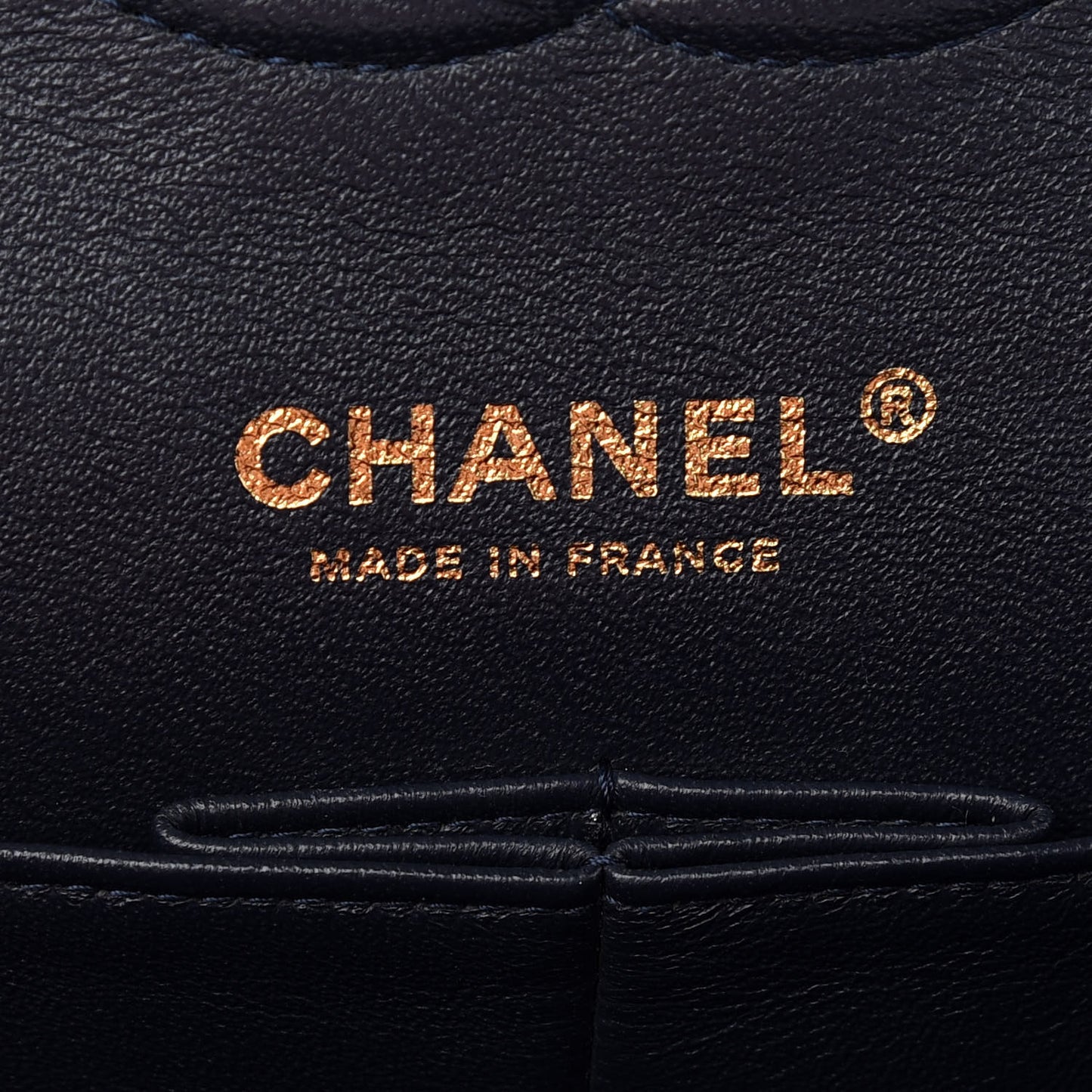 Lambskin Quilted Medium Double Flap Navy