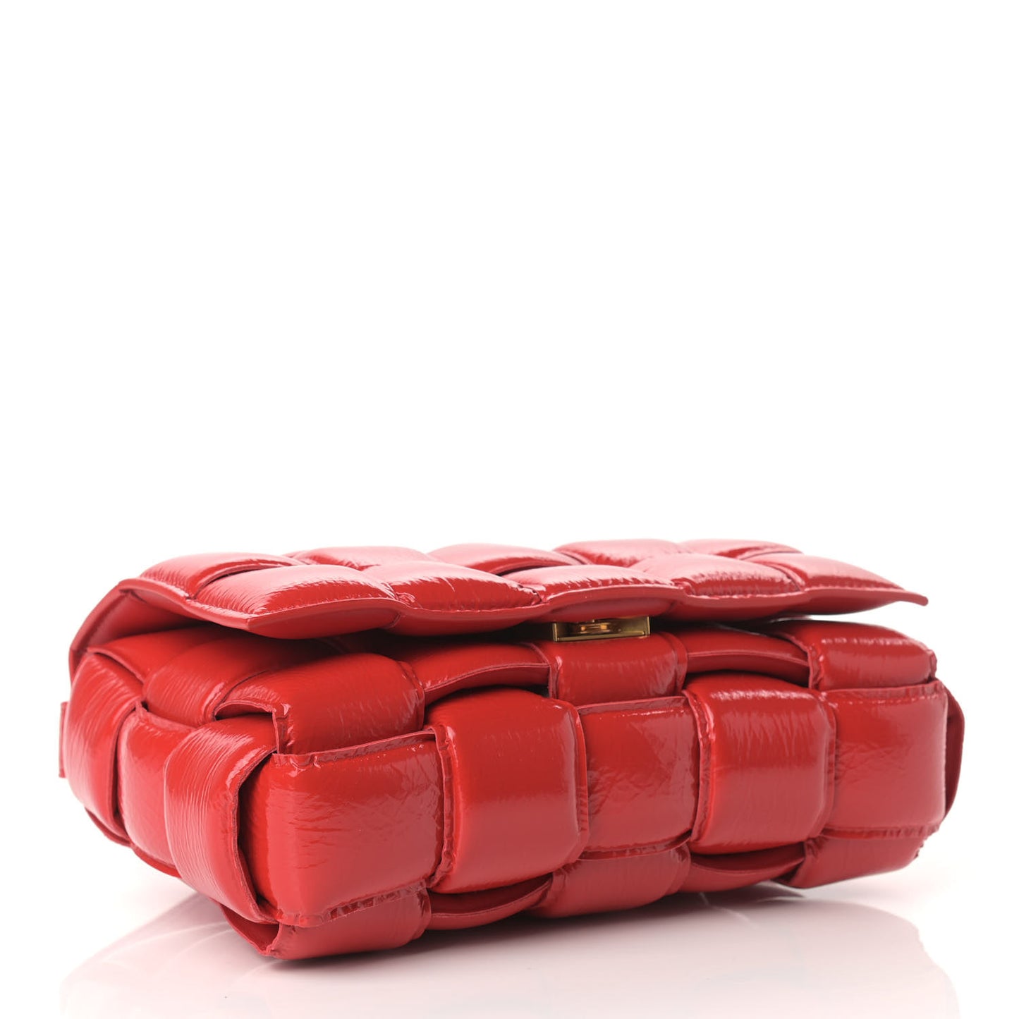Textured Deerskin Maxi Intrecciato Padded Cassette Crossbody Bag Chili