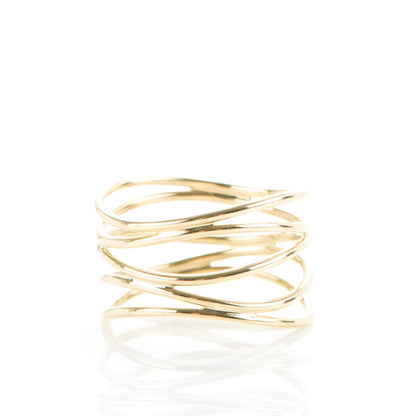 Tiffany 18K Yellow Gold Elsa Peretti Wave Ring 10.5 3 of 5