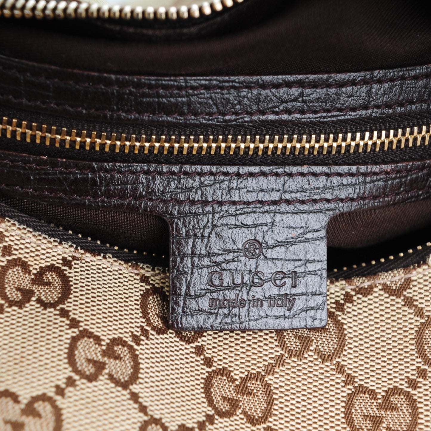 Monogram Medium Horsebit Chain Hobo Dark Brown