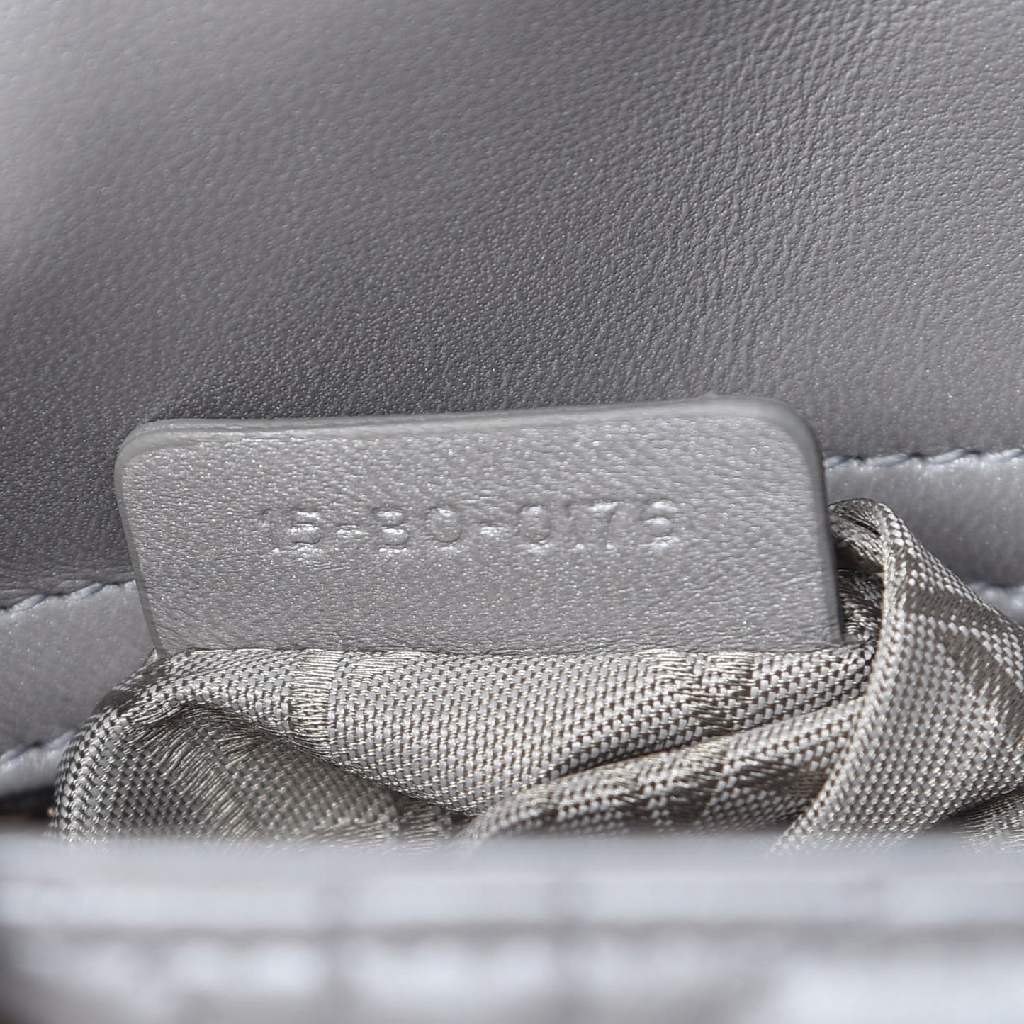 Metallic Lambskin Cannage Mini Lady Dior Grey