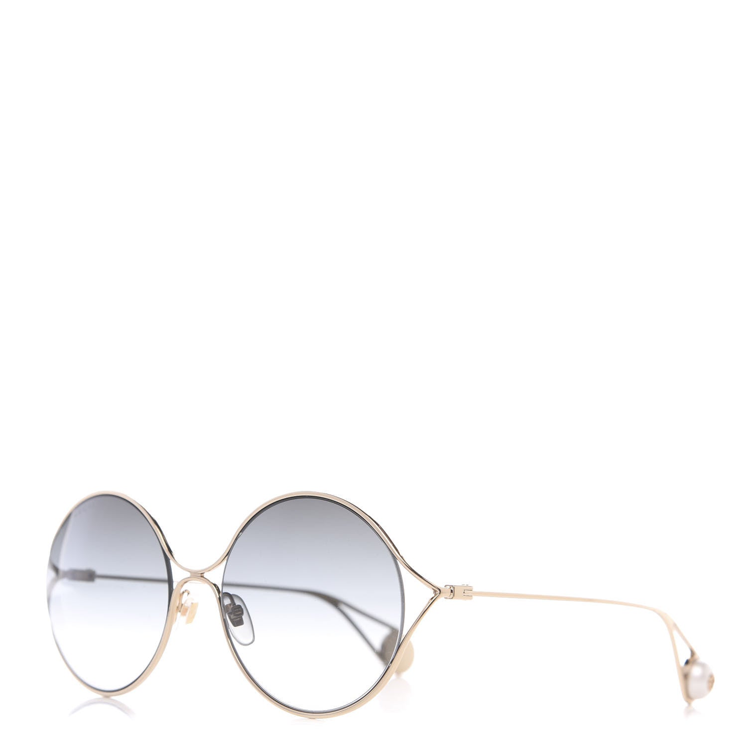 Gucci Round Pearl Tip Sunglasses GG0253S Gold 1 of 7