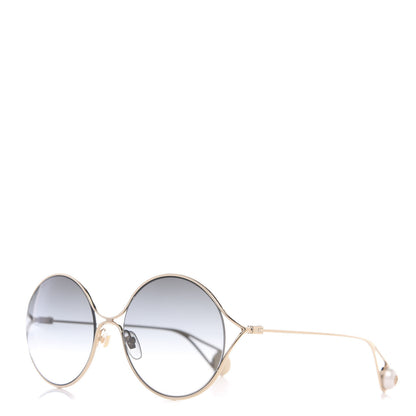 Gucci Round Pearl Tip Sunglasses GG0253S Gold 1 of 7