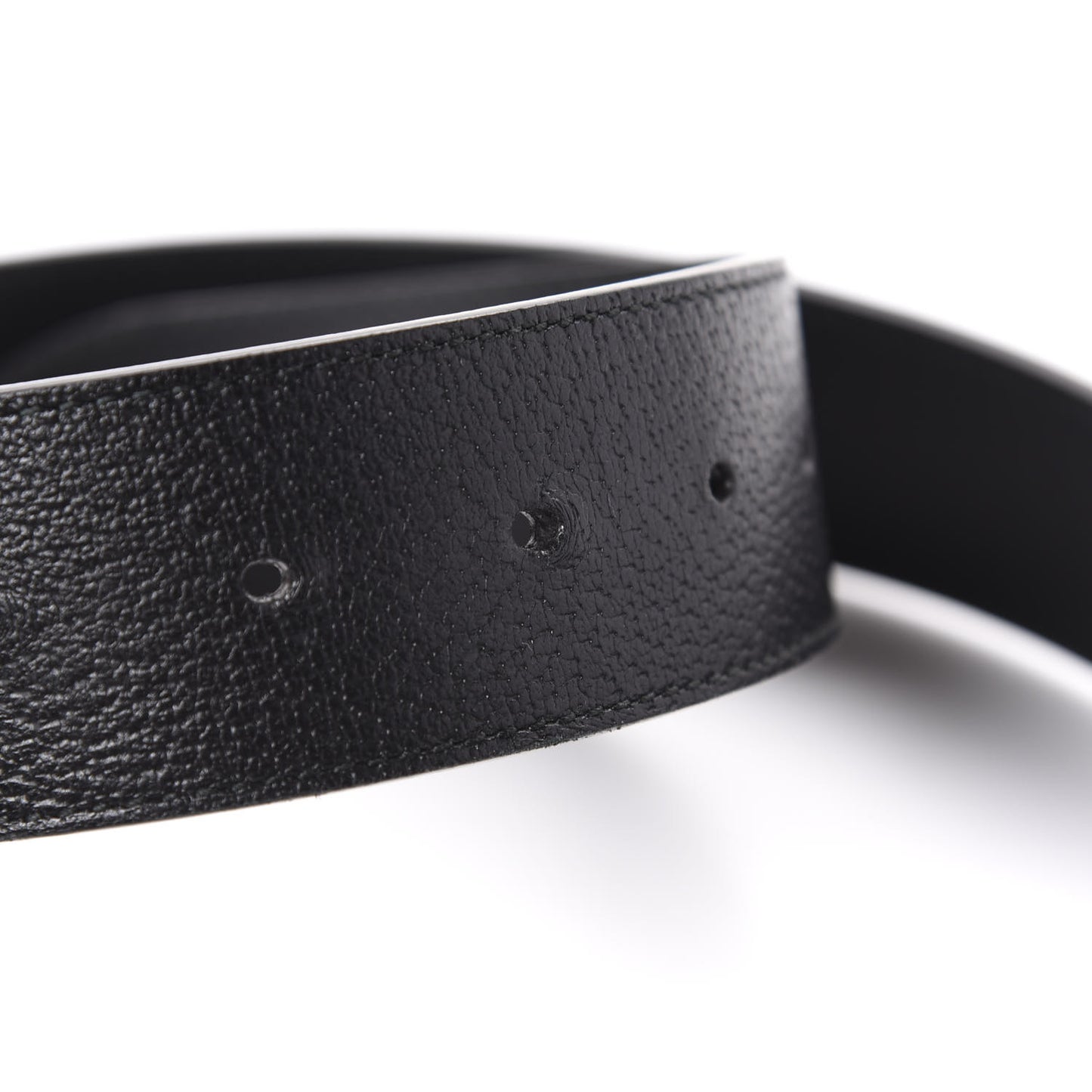 Textured Dollar Calfskin Nickel Double G 40mm Belt 85 34 Black