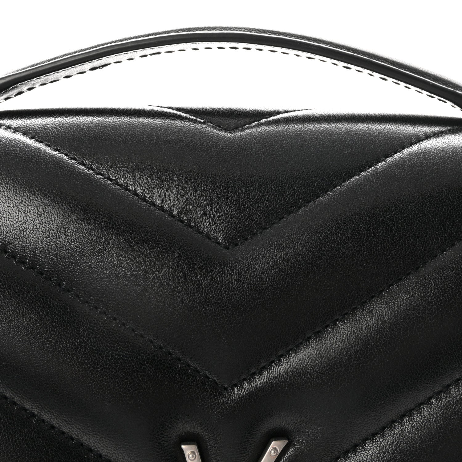 Saint Laurent Lambskin Chevron Quilted Large LouLou Black 7 of 9