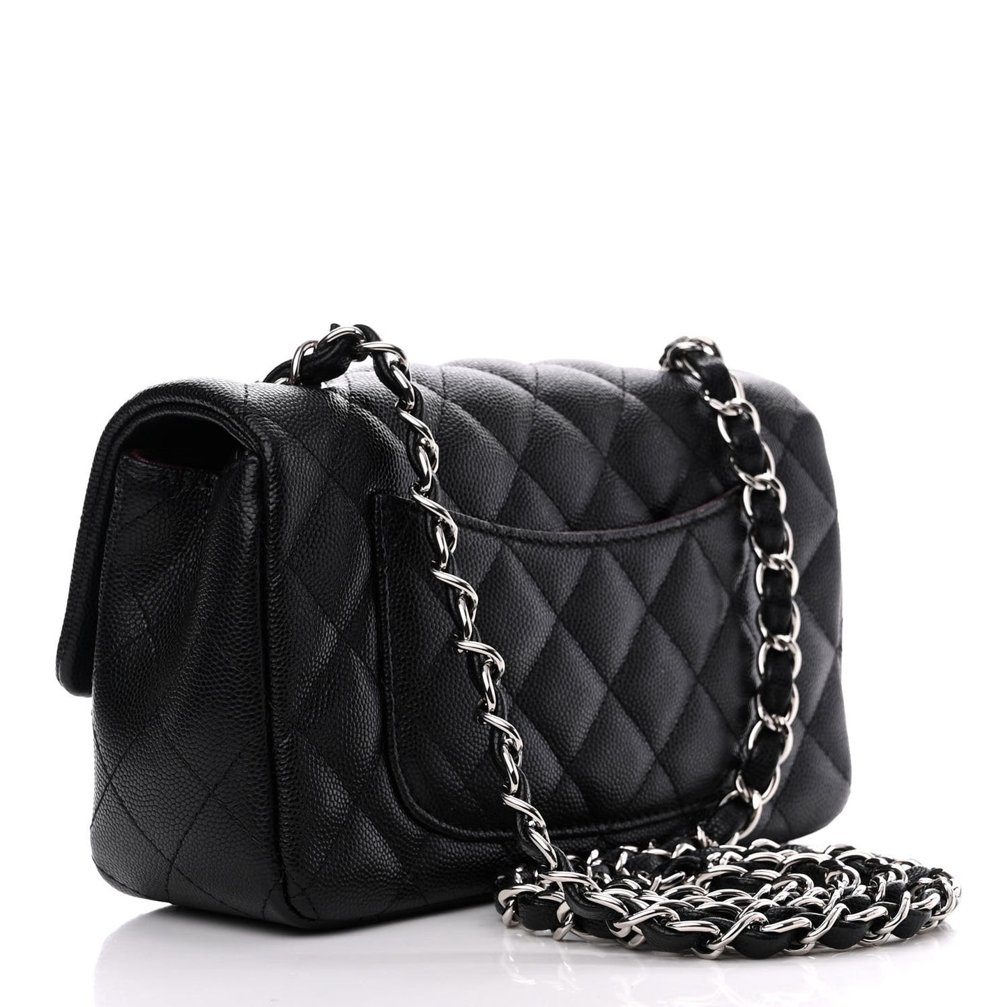 Caviar Quilted Mini Rectangular Flap Black