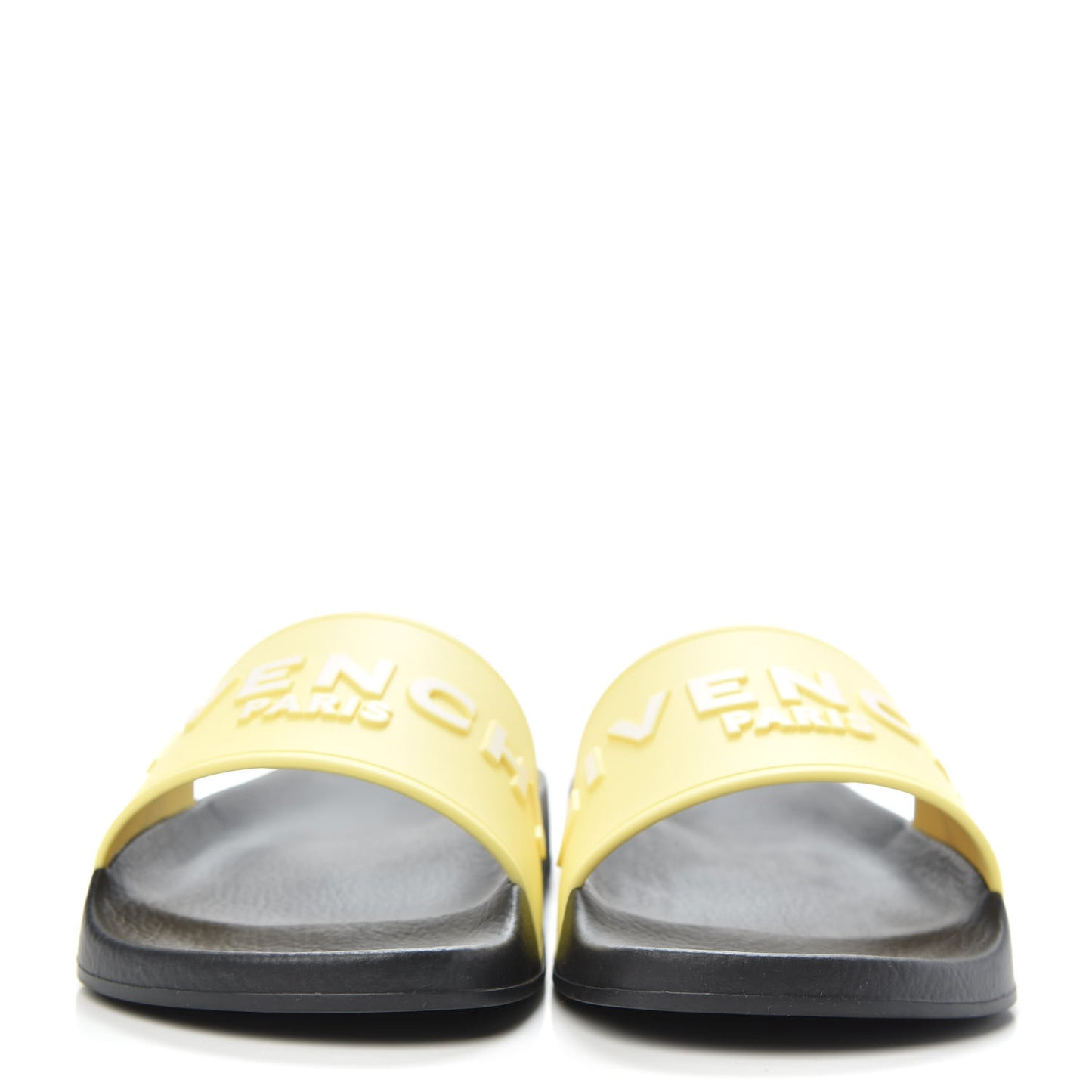 Rubber Logo Womens Pool Slide Sandals 35 Pale Yellow
