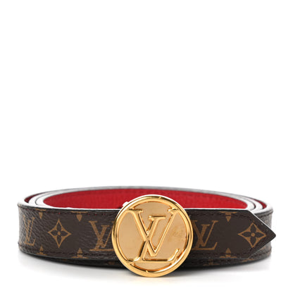 Louis Vuitton Calfskin Monogram 25mm LV Circle Reversible Belt 80 32 Red 1 of 9