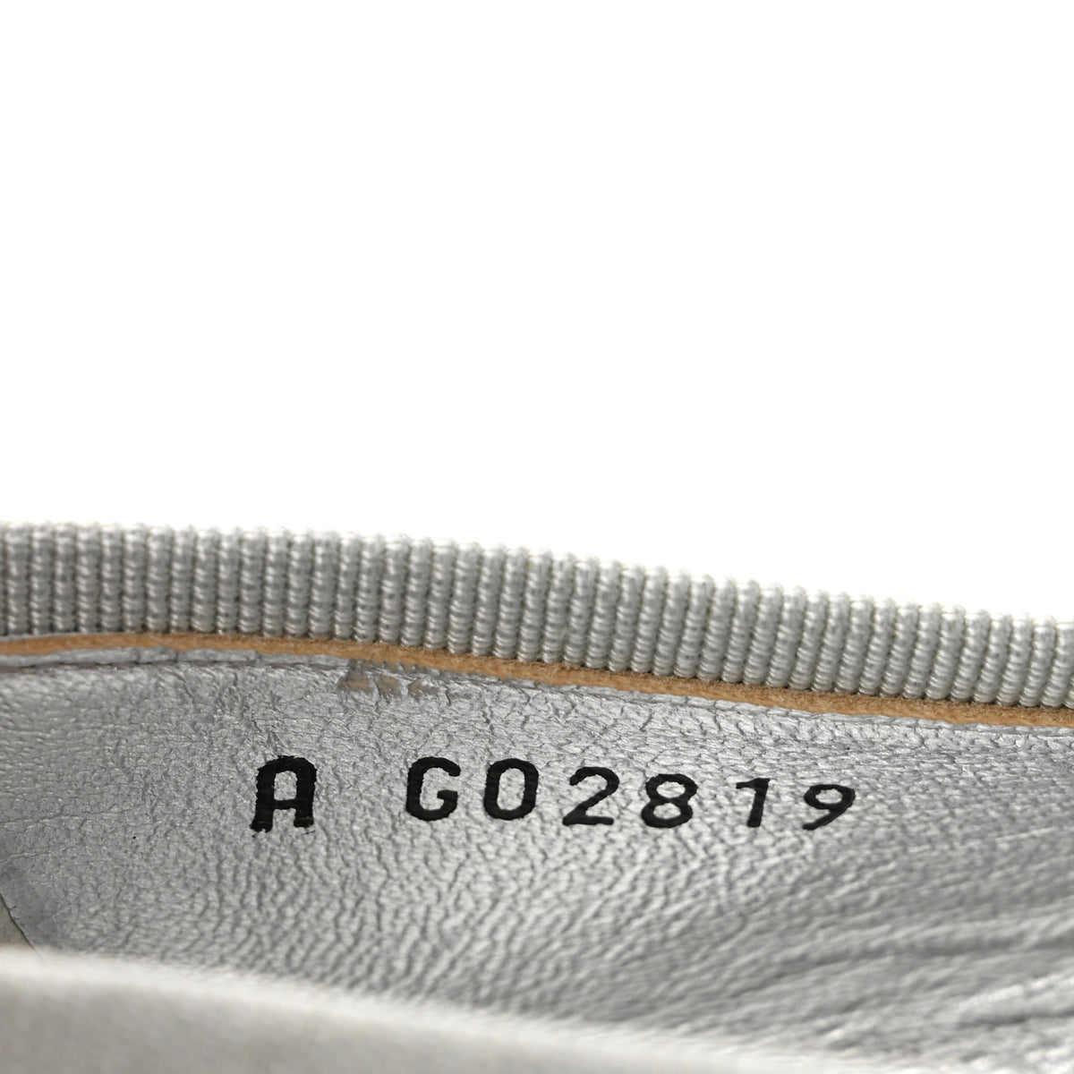 Metallic Snakeskin Cap Toe CC Ballerina Flats 37.5 Silver