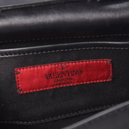 Valentino Garavani Vitello Mini Rockstud Flap Saddle Crossbody Bag Black 6 of 9