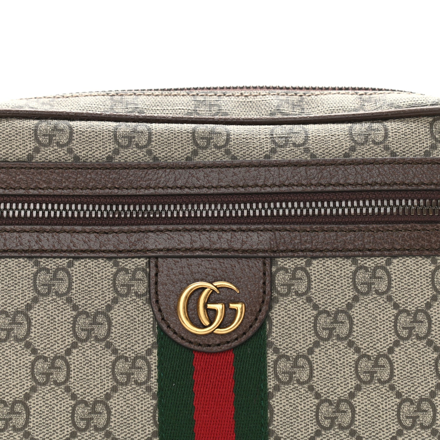 Soft GG Supreme Monogram Medium Ophidia Belt Bag Dark Brown