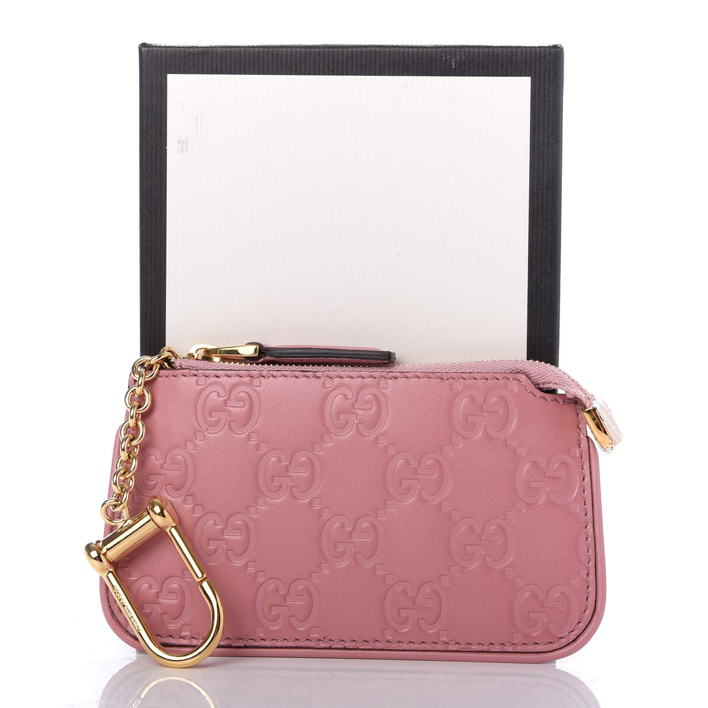 Guccissima Signature Key Case Carmine Rose