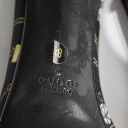 Gucci Satin Charmy Charm Print Heels 8.5 6 of 9