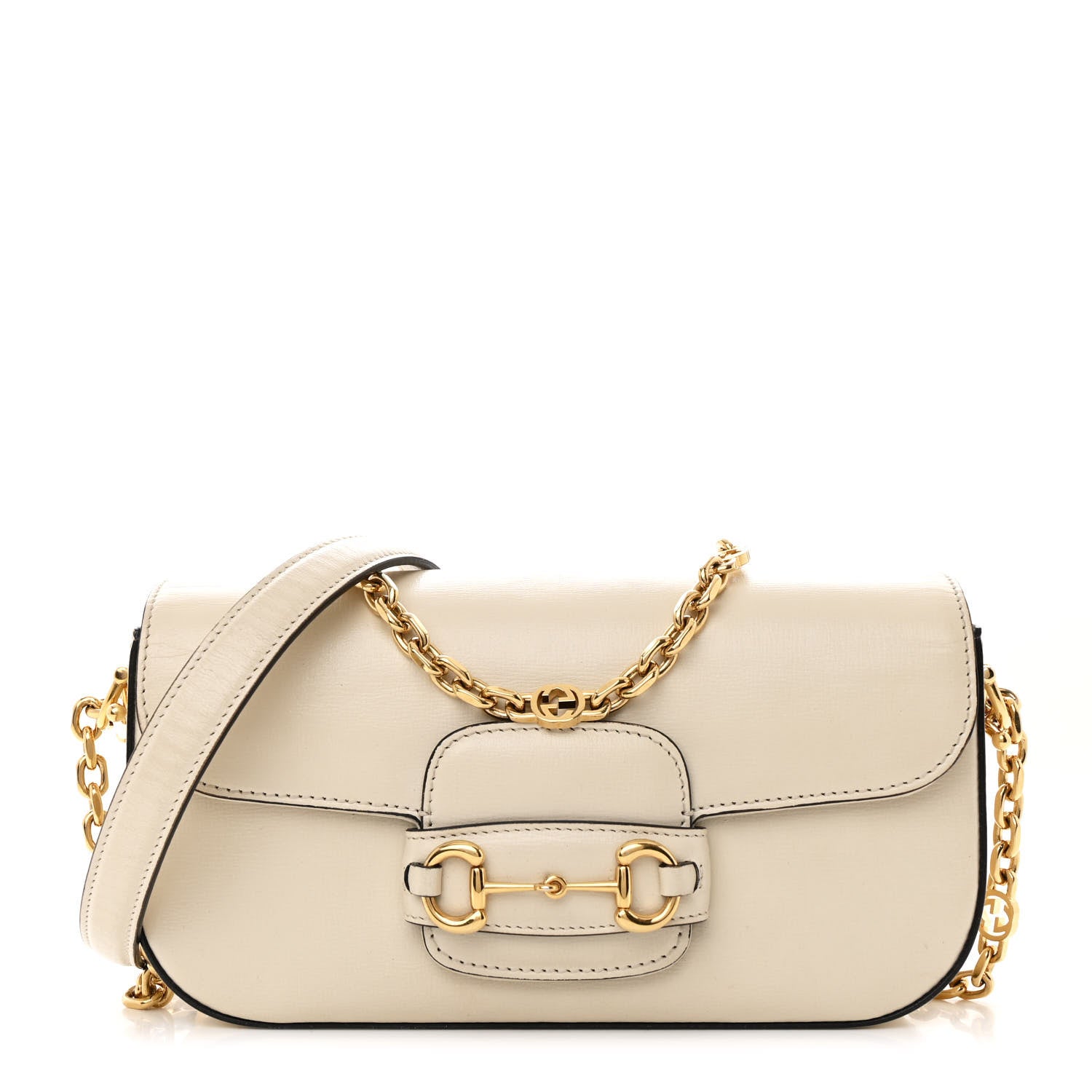 Gucci Azalea Calfskin Small Horsebit 1955 Chain Shoulder Bag Mystic White 1 of 15