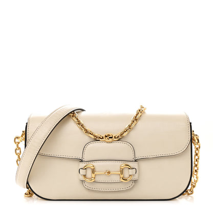 Gucci Azalea Calfskin Small Horsebit 1955 Chain Shoulder Bag Mystic White 1 of 15