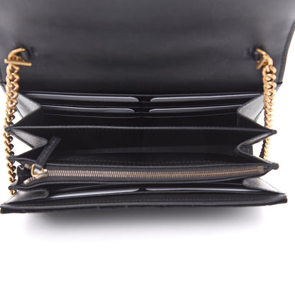 Gucci Velvet Matelasse GG Marmont Chain Wallet Black 5 of 8