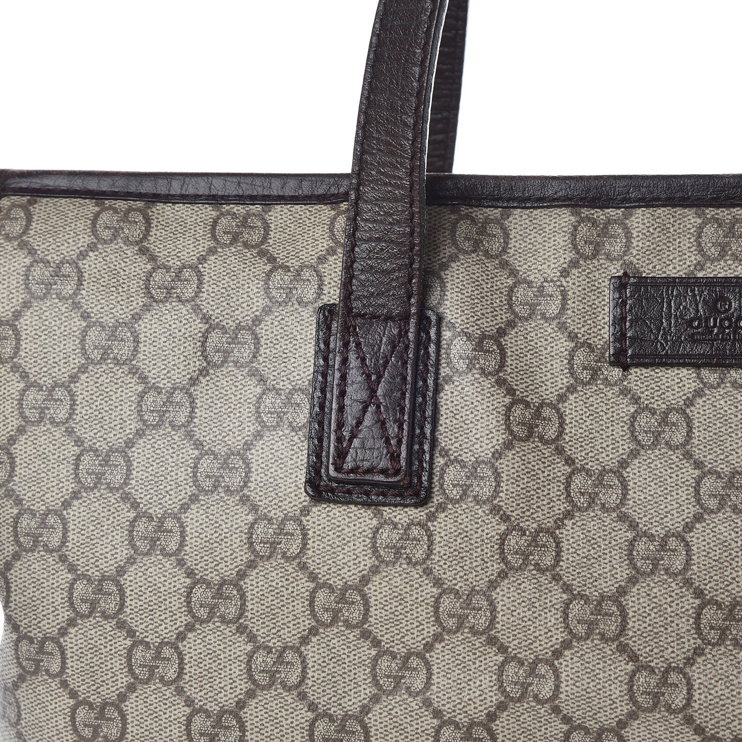 Gucci GG Supreme Monogram Medium Zippered Shopping Tote Dark Brown 9 of 20