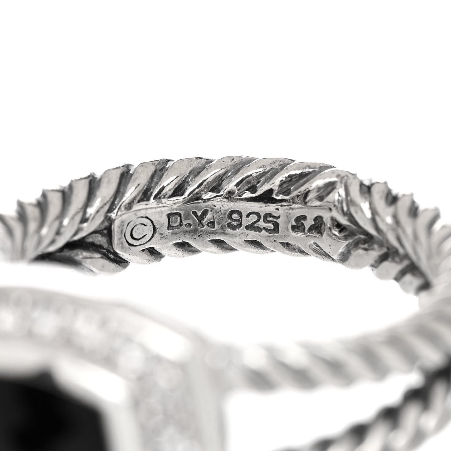 Sterling Silver Diamond Black Onyx 7mm Petite Albion Ring 49 4.75