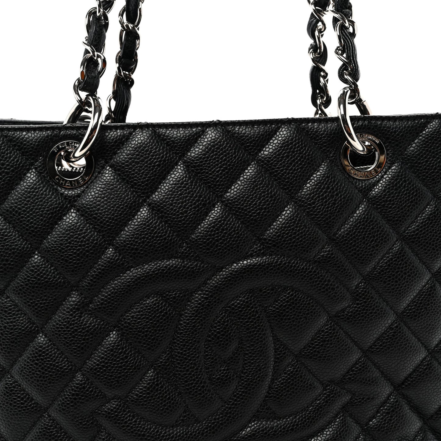 Caviar Quilted Grand Shopping Tote GST Black
