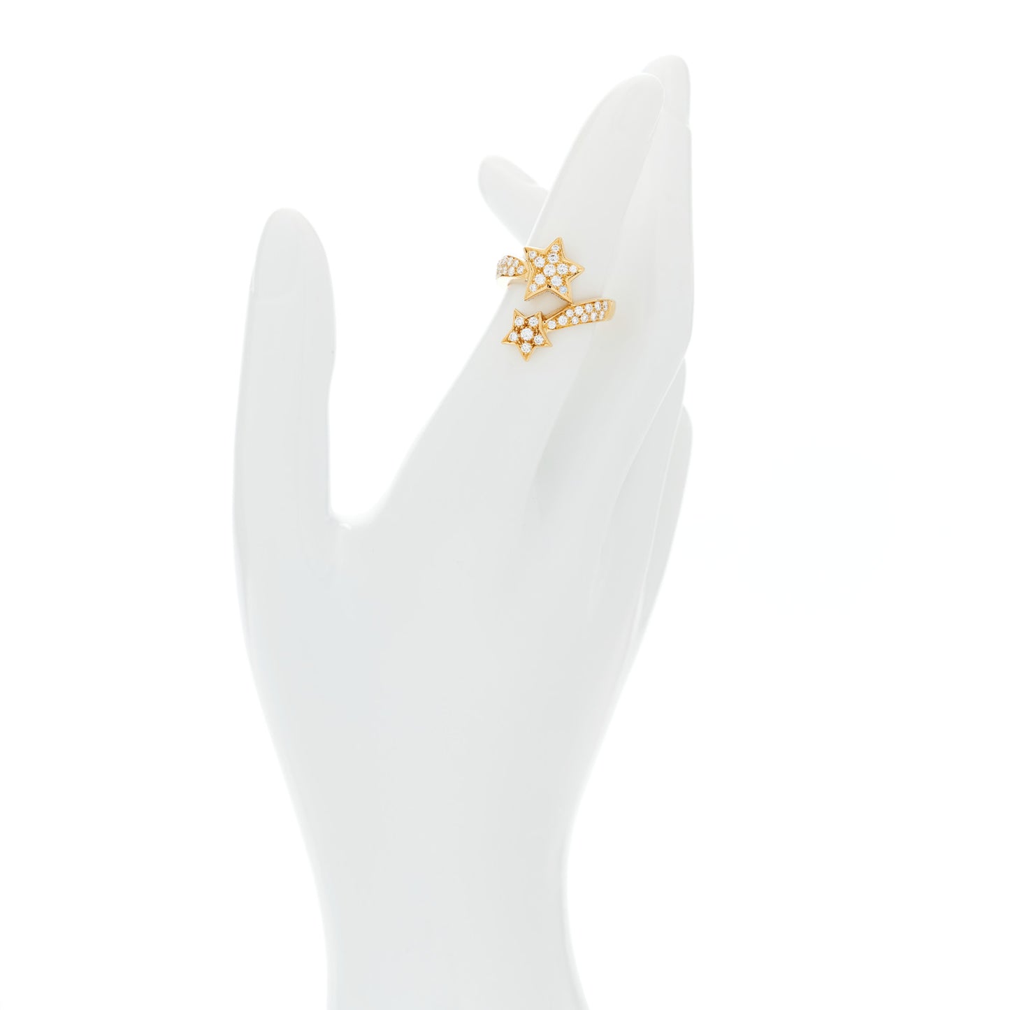 18K Yellow Gold Diamond Comete Geode Bypass Ring 49 4.75