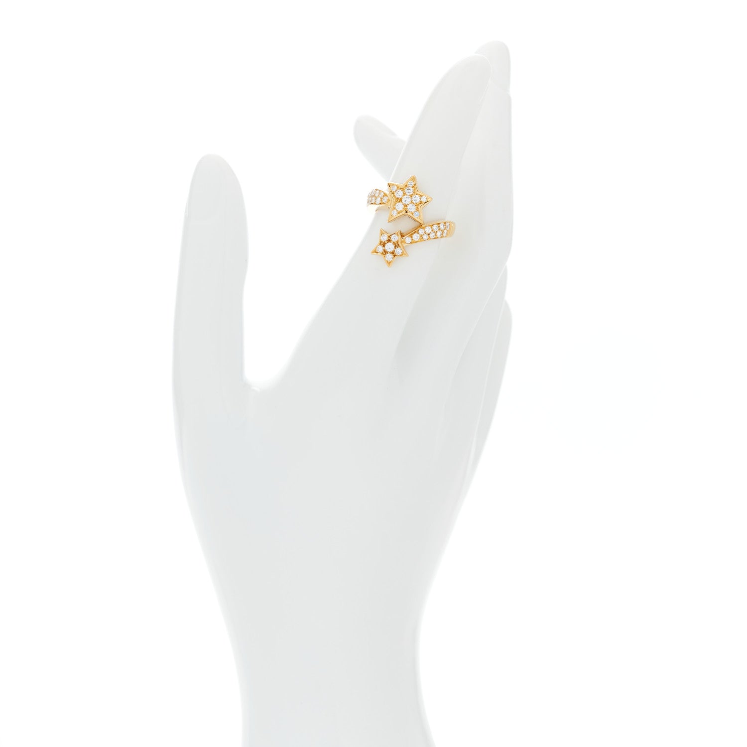 Chanel 18K Yellow Gold Diamond Comete Geode Bypass Ring 49 4.75 2 of 7