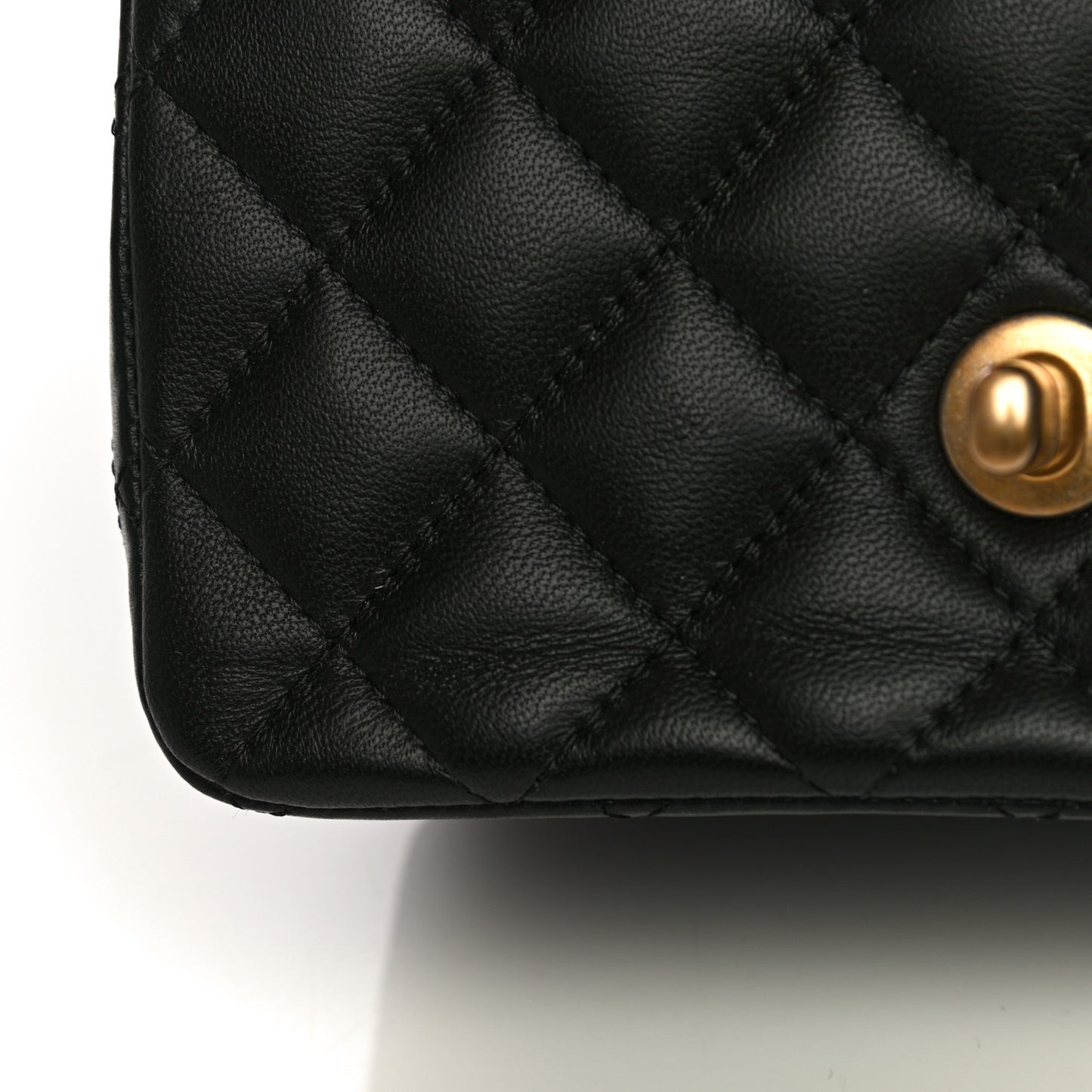 Lambskin Quilted Mini Square Flap Black