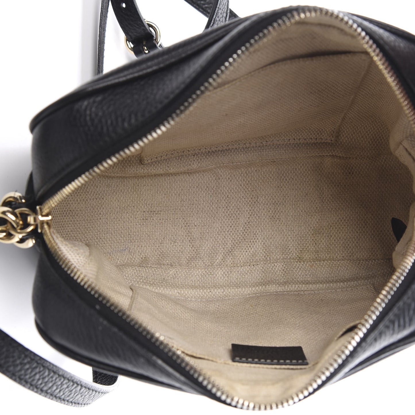 Pebbled Calfskin Small Soho Disco Bag Black