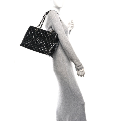 Chanel Patent Quilted Grand Shopping Tote GST Black 2 of 10