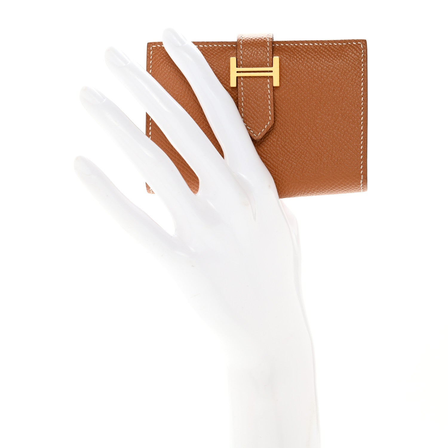 Hermes Epsom Bearn Card Holder Wallet Gold 2 of 11