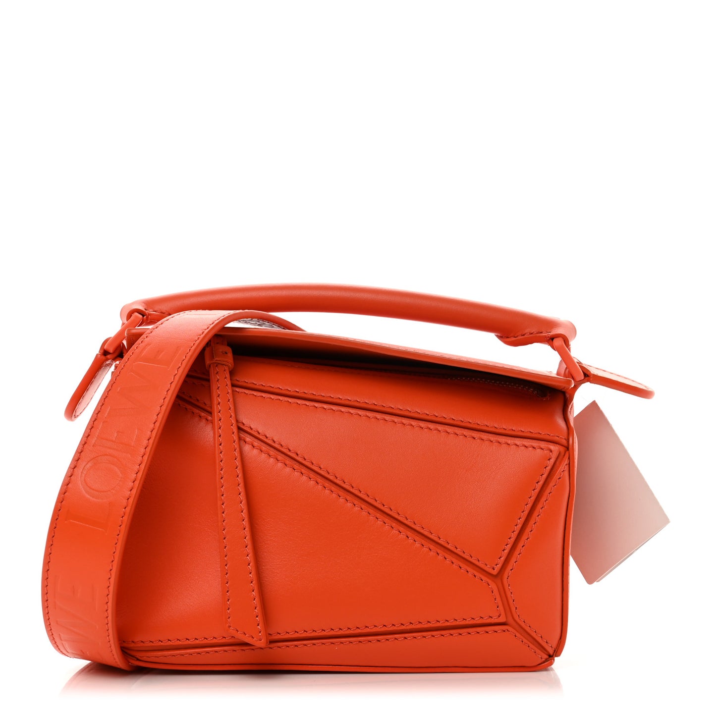 Satin Calfskin Mini Puzzle Bag Orange