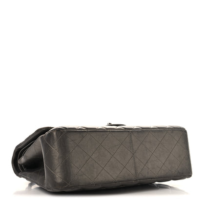 Chanel Metallic Lambskin Quilted Jumbo Double Flap Pewter 4 of 14
