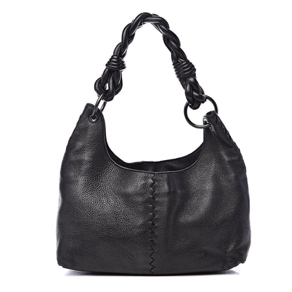 Bottega Veneta Cervo Deerskin Braided Ring Shoulder Bag Black 1 of 16