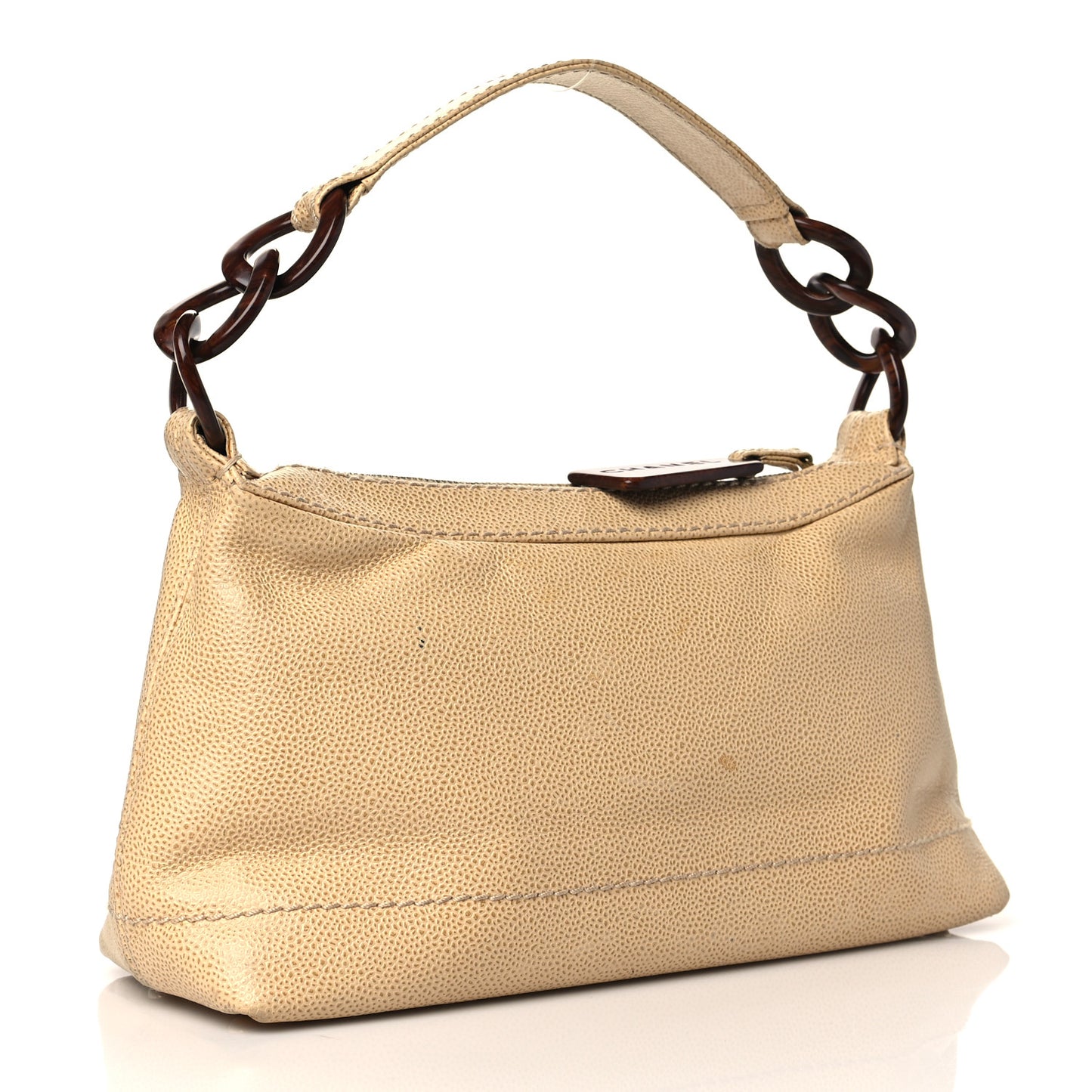 Caviar CC Wood Chain Hobo Beige