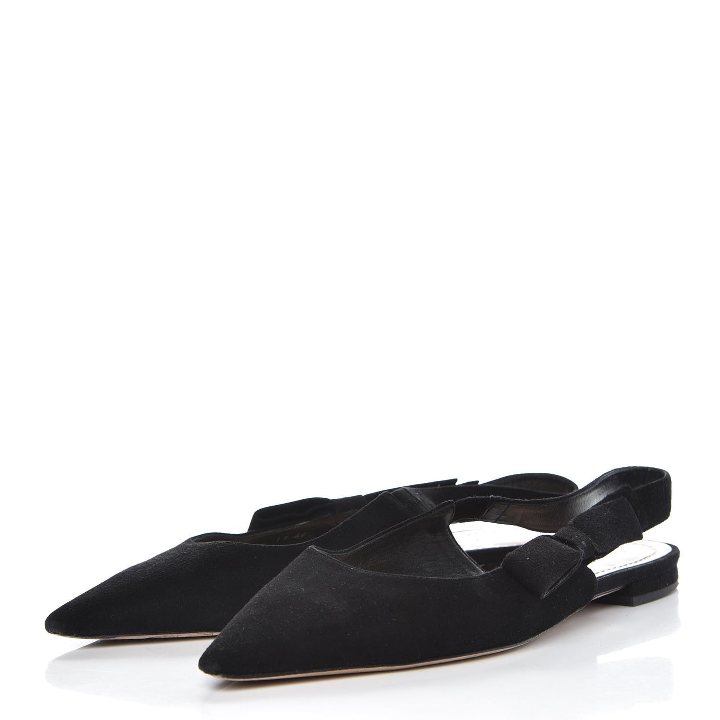 Suede Sweet D Sling-Back Ballet Flats 40 Black