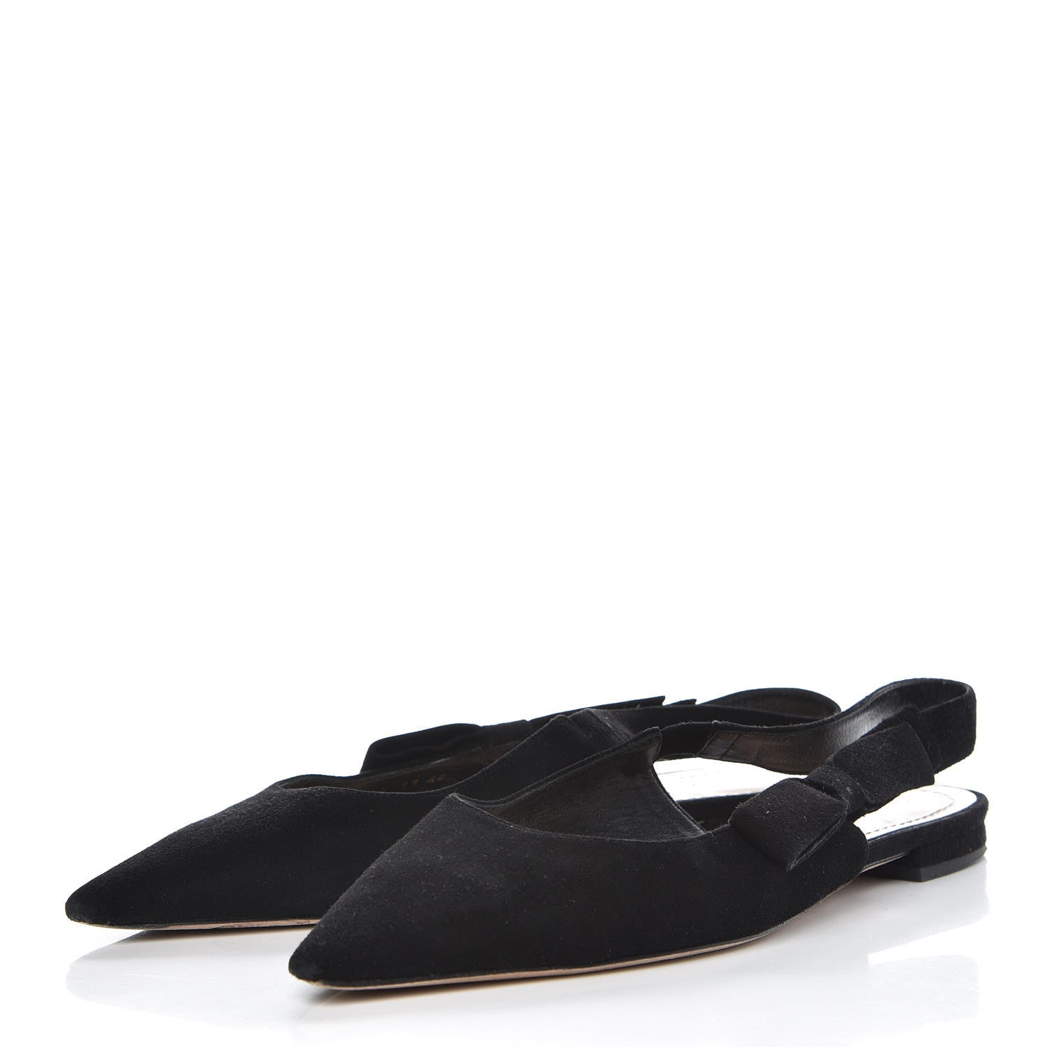 Christian Dior Suede Sweet D Sling-Back Ballet Flats 40 Black 2 of 7