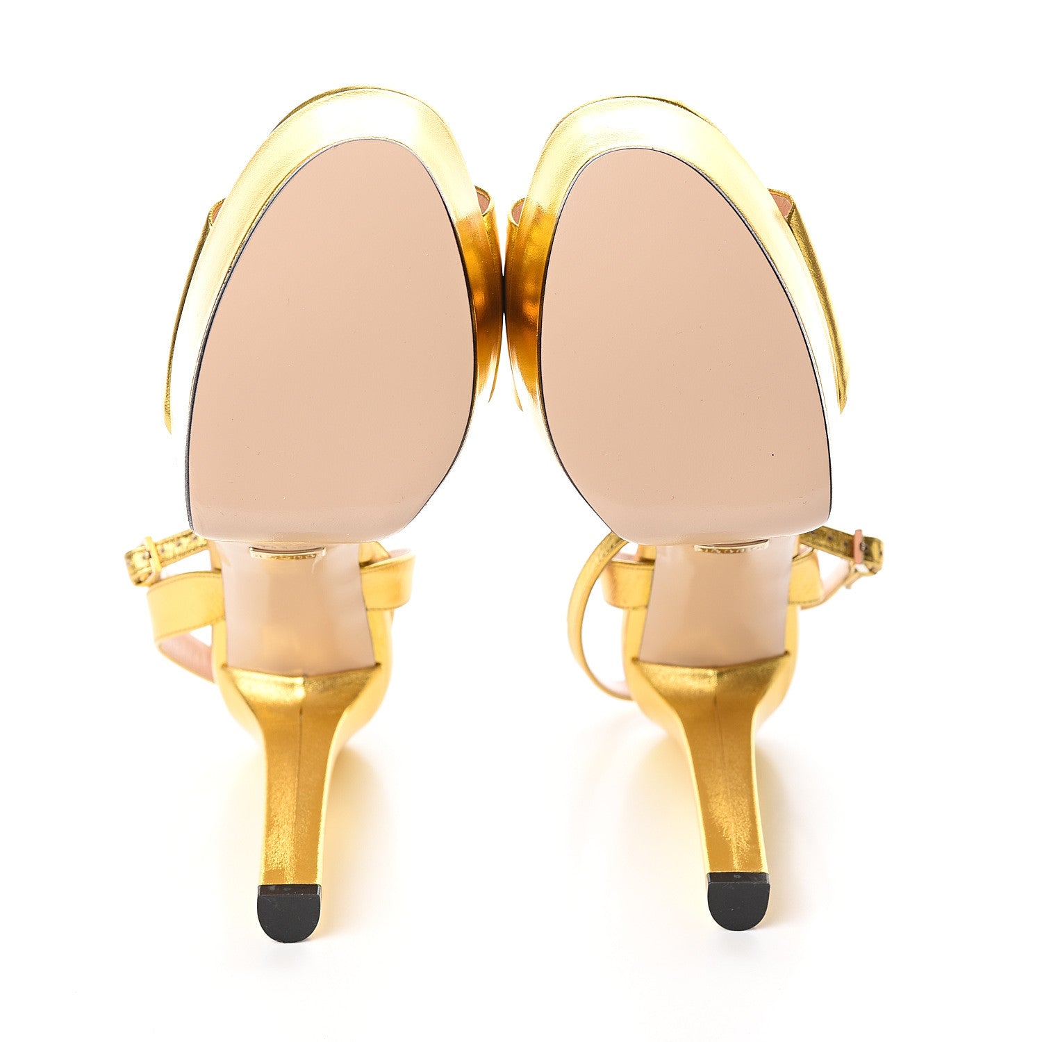 Gucci Malaga Kid Horsebit Platform Sandals 40 Gold 5 of 9