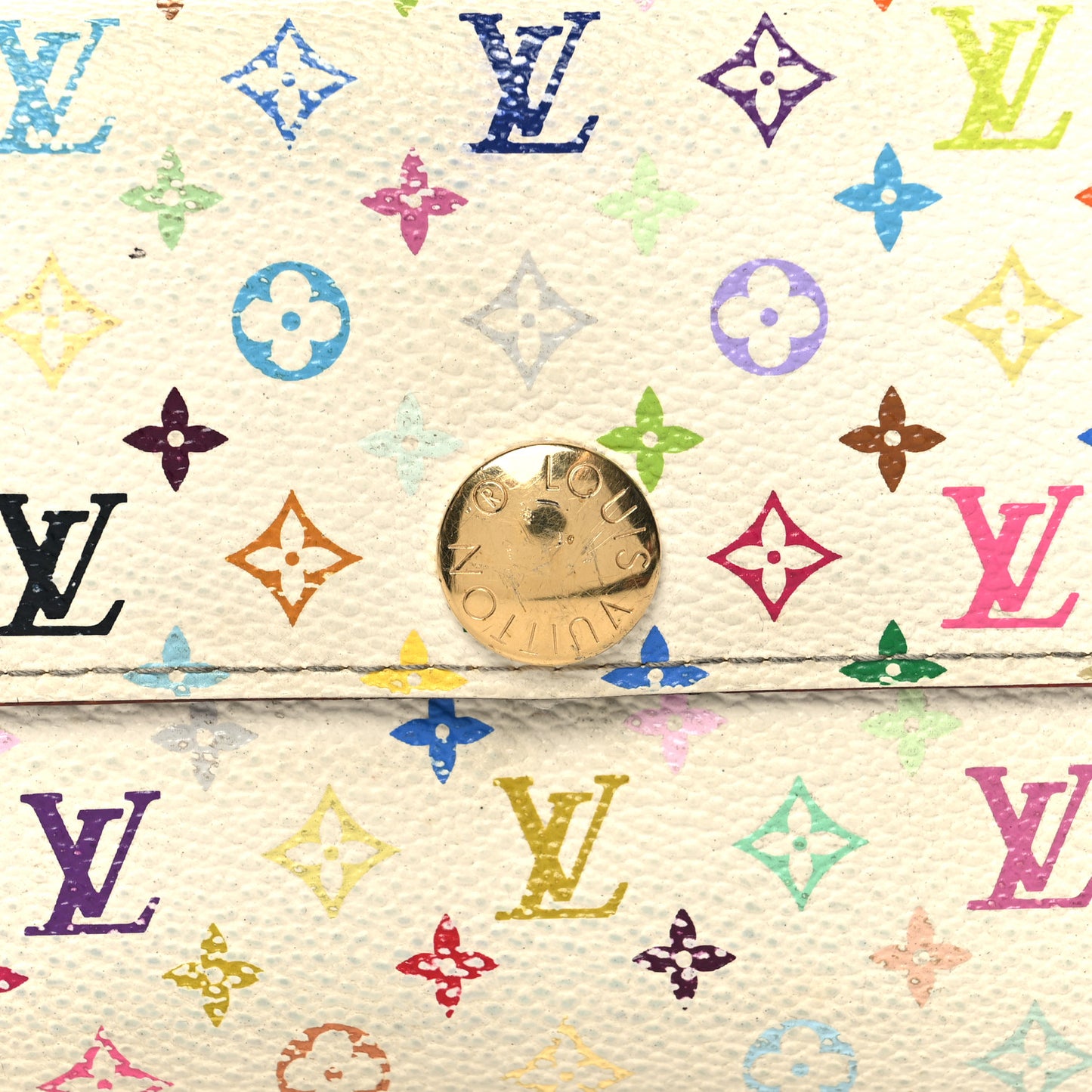 Monogram Multicolor Sarah Wallet White