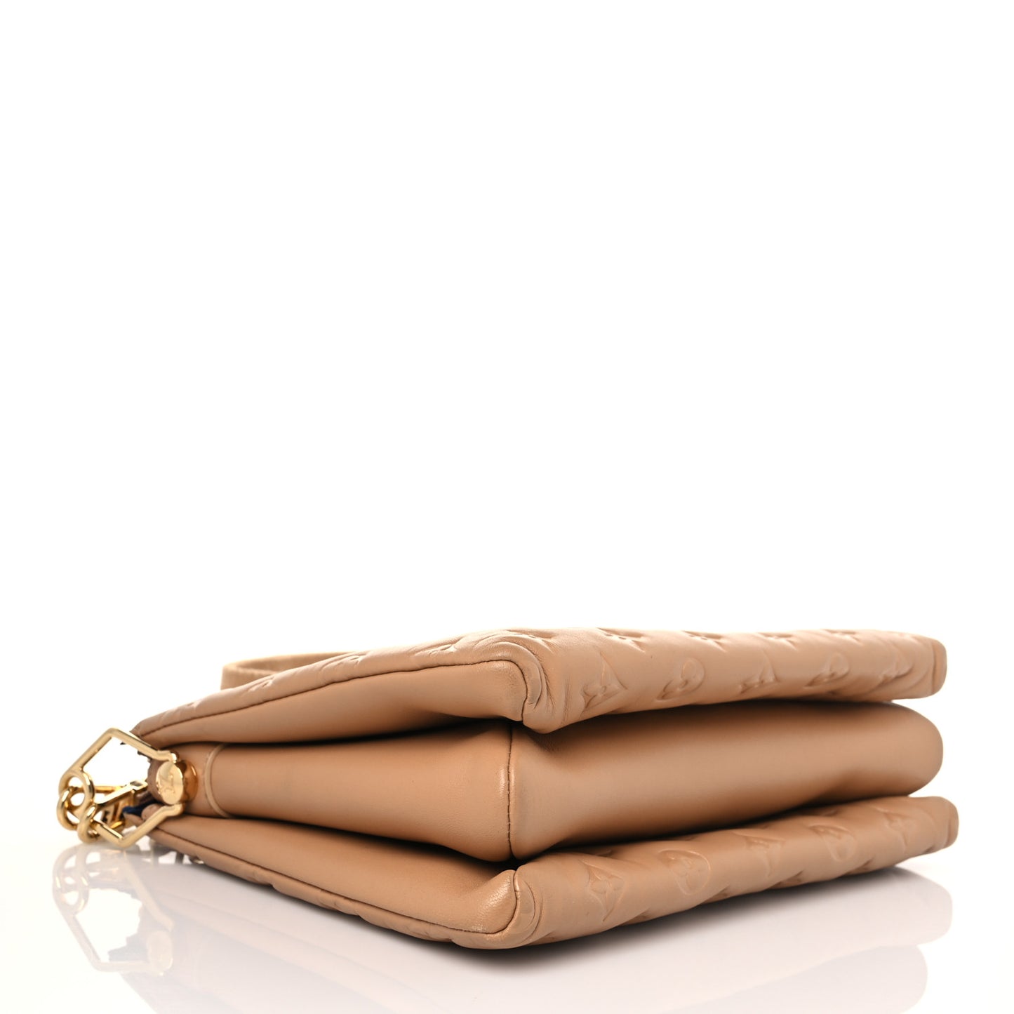 Lambskin Embossed Monogram Coussin PM Camel