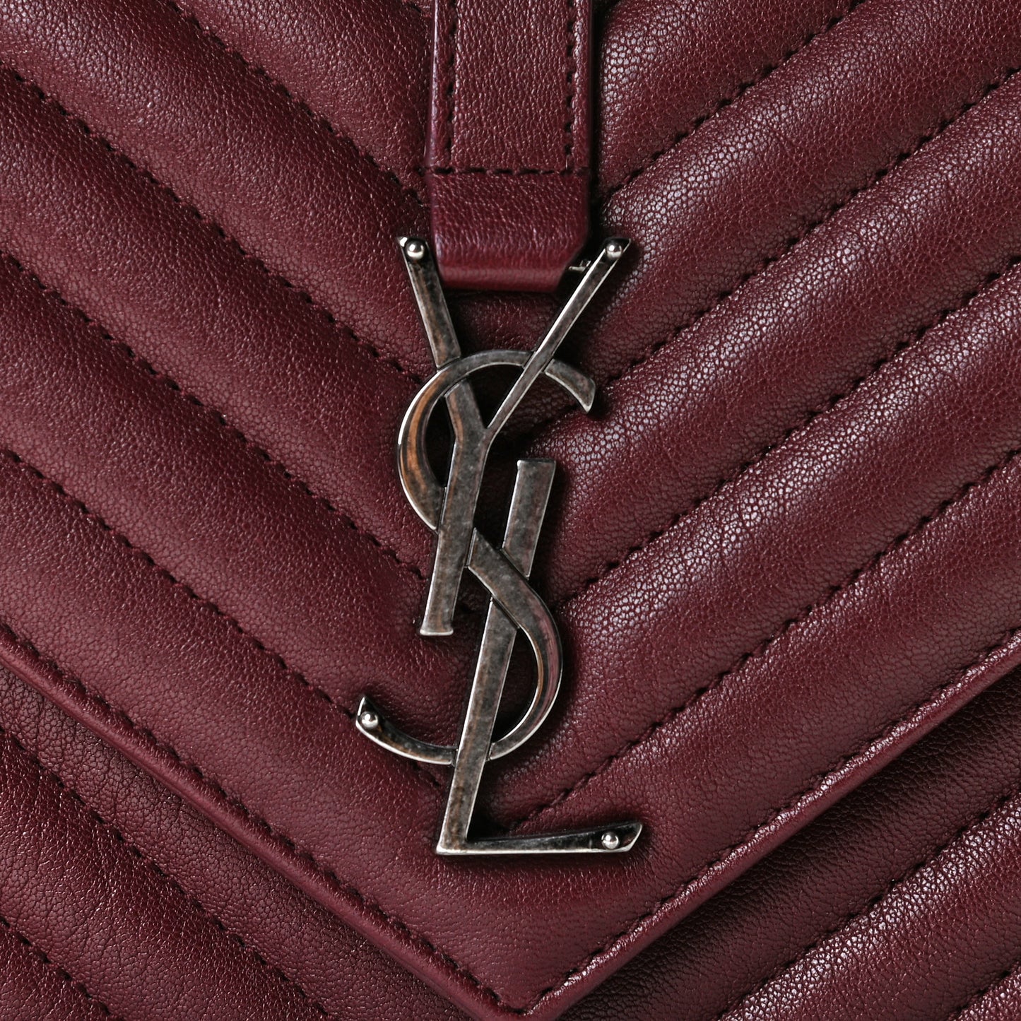 Sheepskin Matelasse Chevron Monogram Medium College Bag Rouge Legion