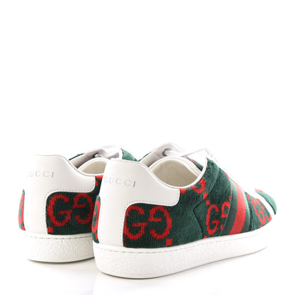 Gucci Terry Cloth GG Monogram Web Womens Ace Sneakers 36.5 Green Red 4 of 8