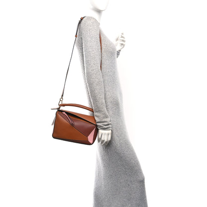 Loewe Calfskin Small Puzzle Bag Tan Medium Pink 2 of 11