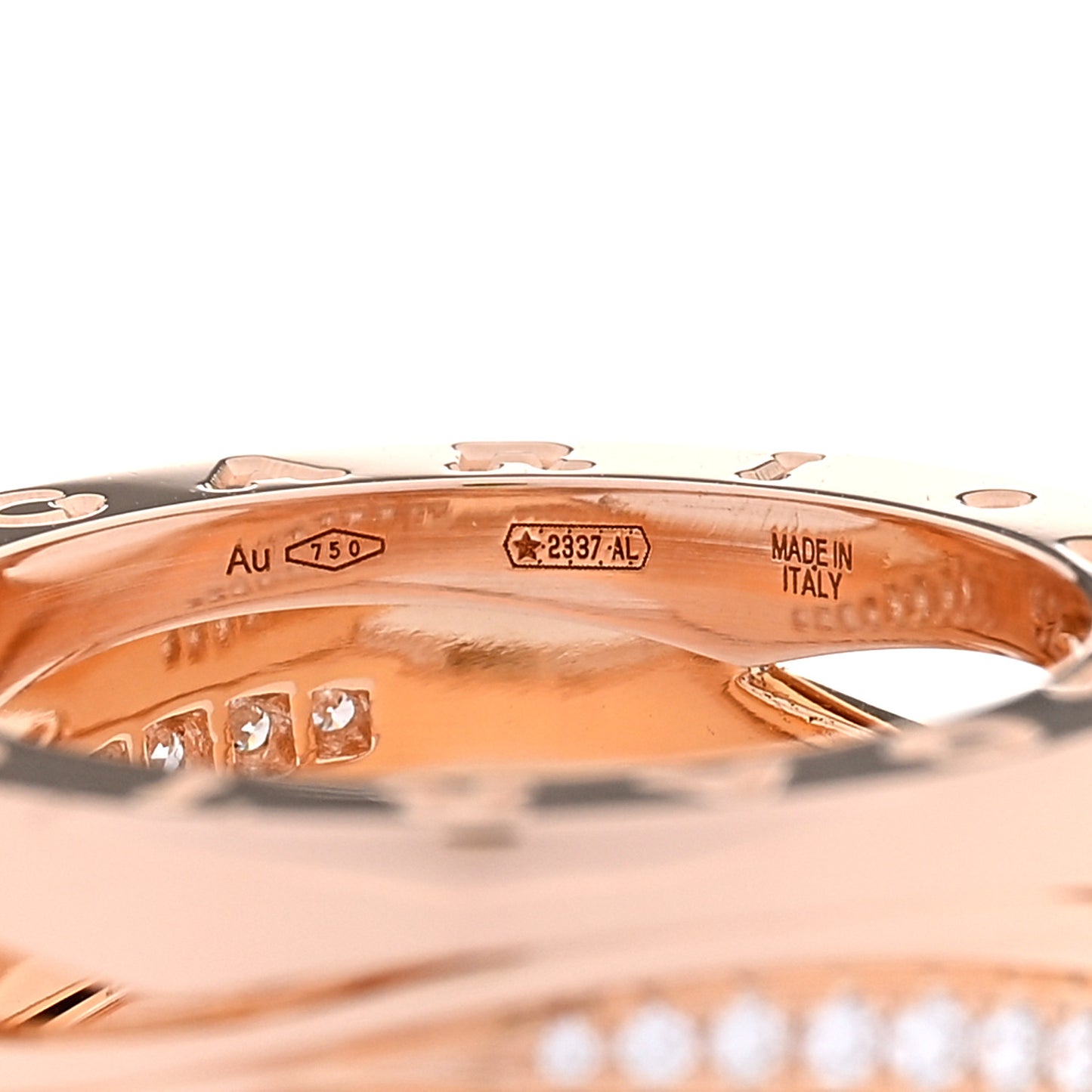 18K Rose Gold Diamond Pave B.Zero1 Legend Ring 52 6