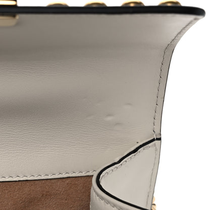 Gucci Calfskin Floral Embroidered Small Padlock Shoulder Bag White 14 of 14