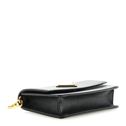 Prada Saffiano Card Holder With Chain Black 4 of 8